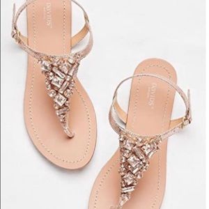 David’s Bridal Jeweled Metallic Ankle-Strap Sandal